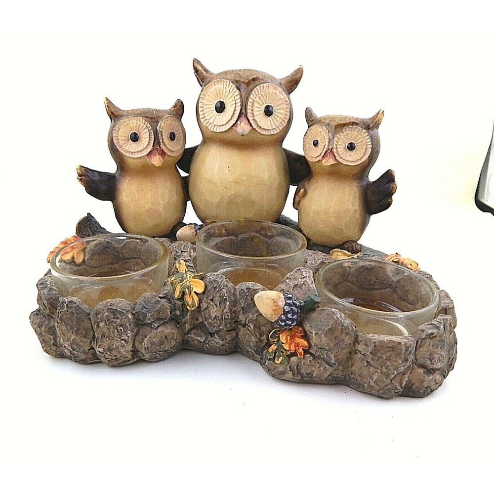 Yankee Candle Three Owl Tealight Candle Holder 2012